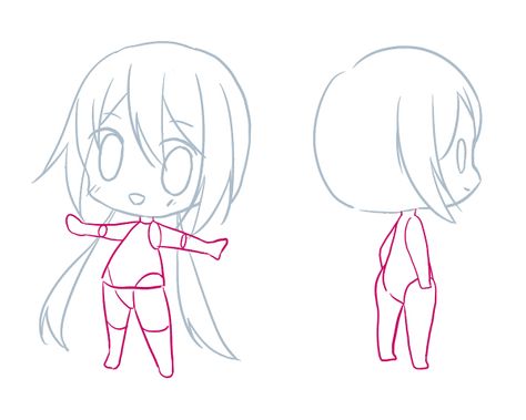 Chibi Side Profile Reference, Chibi Side Profile, Chibi Poses, Chibi Hair, Profile Drawing, Side Hairstyles, Chibi Girl, Character Reference, Chibi Drawings