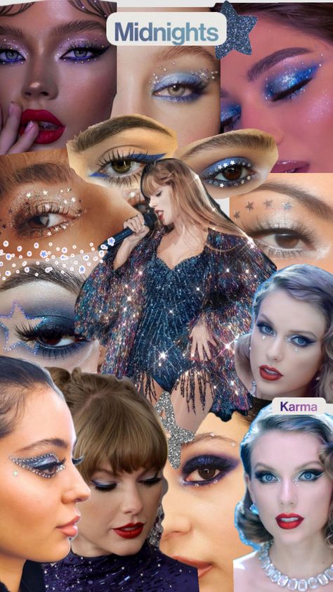 MAKEUP MIDNIGHTS ERA 💙 #art #music #beauty #makeup #taylorswift #midnights #midnighttaylorswift Eras Tour Makeup, Midnight Hair, Taylor Swift Makeup, Midnights Era, Concert Makeup, Taylor Outfits, Taylor Swift Birthday, Taylor Swift Tour Outfits, Bold Red Lips