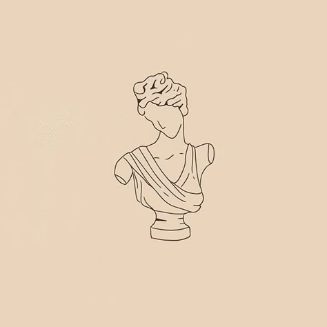 Statue Tattoo Minimal, Aphrodite Tattoo Line Art, Greek Goddess Tattoo Simple, Athena Bust Tattoo, Troy Tattoo Achilles, Greek Bust Tattoo Minimalist, Greek Mythology Tattoos Aphrodite, Aphrodite Line Art, Aphrodite Bust Tattoo