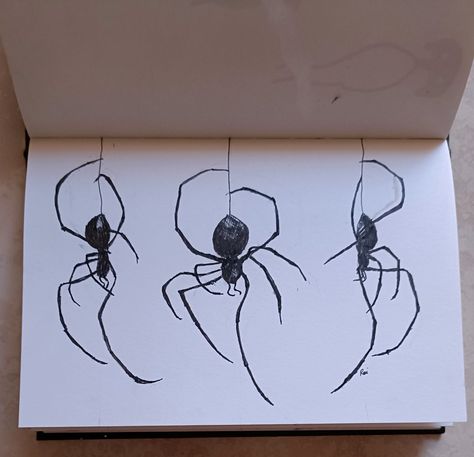 #inktober2023 #inktober #spiders #illustration #ink #drawing Spiderweb Drawing Realistic, Spider Ink Drawing, Spiders Illustration, Spooky Inspiration, Spider Drawing, Monster Drawing, Spider Art, Contour Drawing, Indie Art