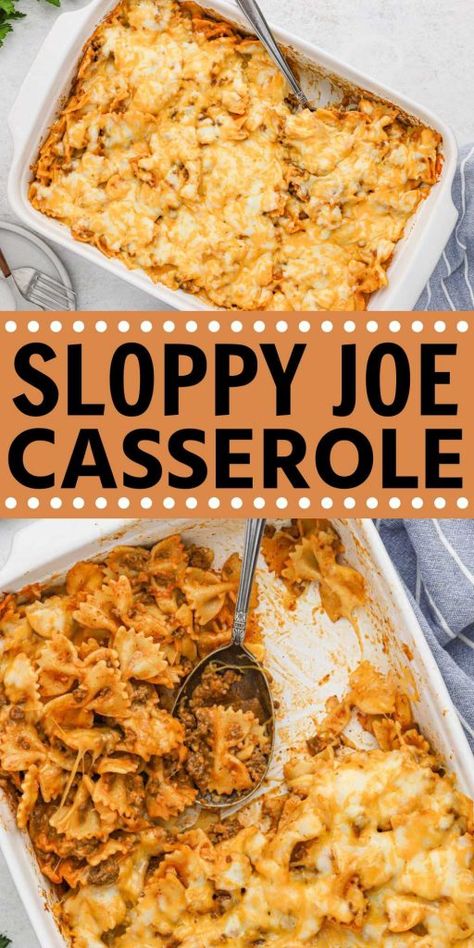 Sloppy Joe Casserole Recipe - Eating on a Dime Quick Hamburger Recipes, Leftover Sloppy Joes, Casserole Dish Recipes, Caesar Salad Wrap, Casseroles Easy, Homemade Sloppy Joe Recipe, Struggle Meals, Sloppy Joe Casserole, Salad Wrap