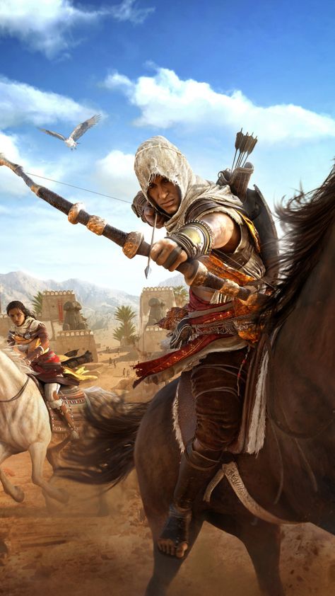 Assassin's Creed Origins, horse riding, archer, video game, 720x1280 wallpaper Assassin's Creed Origins Wallpaper, Assassins Creed 1, Assassin's Creed Wallpaper, Assassin's Creed Origins, Connor Kenway, All Assassin's Creed, Assassins Creed Series, Assassins Creed Artwork, Assassins Creed Game