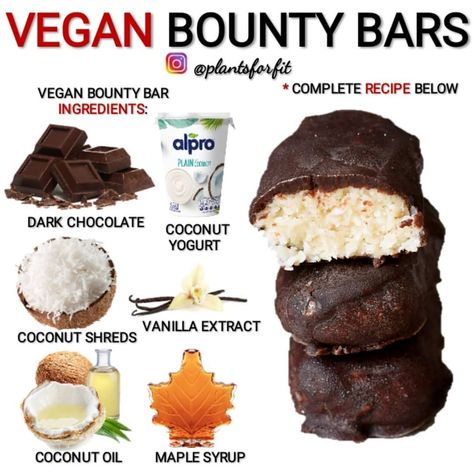 Vegan No Bake, Bounty Bars, Endo Diet, No Bake Recipe, Healthy Ice Cream Recipes, Winter Baking, Vegetarian Life, Nutrition Food, Special Diet