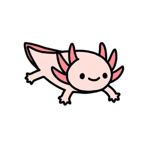 Cute axolotl Axolotl Drawing, Axolotl Cute, Cute Axolotl, Cute Easy Doodles, Frog Drawing, Frog Art, Cute Doodle Art, Cute Cartoon Drawings, Mini Drawings