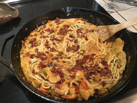 Chicken Bacon Tasso Pasta - Dandy Don’s LSU Sporting News Tasso Recipes Louisiana, Crusty French Bread, Cajun Dishes, Cajun Creole Recipes, Simple Salad, Cajun Cooking, Pasta Ingredients, Creole Recipes, Pasta Dinners