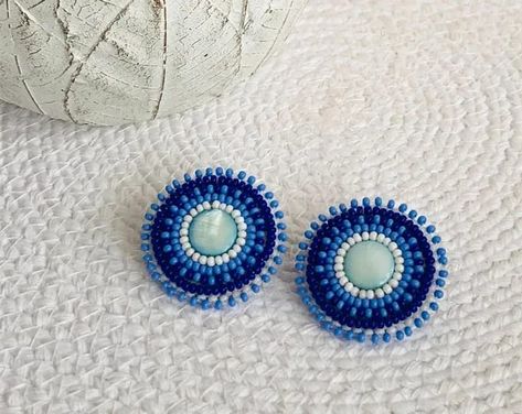 Flat Beaded Earrings, Flat Stitch Beaded Earrings, Seed Bead Stud Earrings, Métis Beading, Indigenous Beaded Earrings, Native American Beadwork Earrings, Beaded Stud Earrings, Beaded Patterns, Earring Inspo