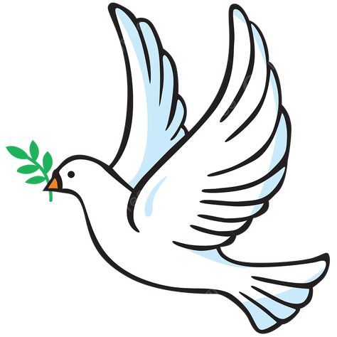 Peace Cartoon, Simple Bird Drawing, Peace Drawing, Dove Drawing, Side View Drawing, Dove Images, Dove Pictures, Dove Of Peace, Cute Easy Doodles