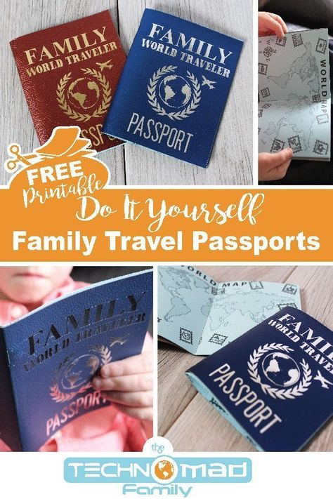 Looking for a fun and creative way to record your family travel adventures? Then you will love this fun DIY Family Travel Passport. via @thetechnomadfamily Diy Passport For Kids, Diy Passport, Seniors Activities, Diy Trophy, Trophy Ideas, Passports For Kids, Diy Suitcase, Math Night, Travel Entertainment