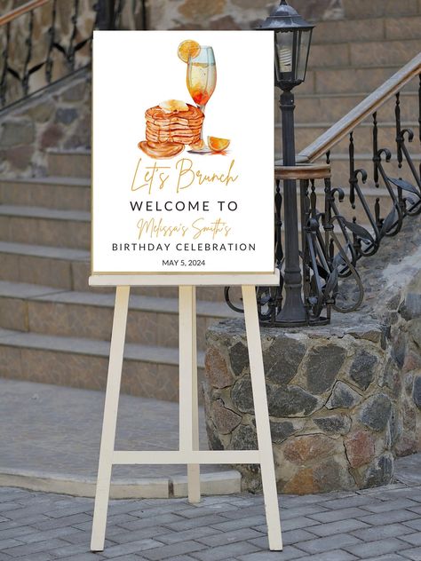 Brunch Sign Ideas, Bridal Entrance, Birthday Catering, Brunch Sign, Welcome Sign Birthday, Brunch Event, Christian Birthday, Birthday Brunch, Catering Business