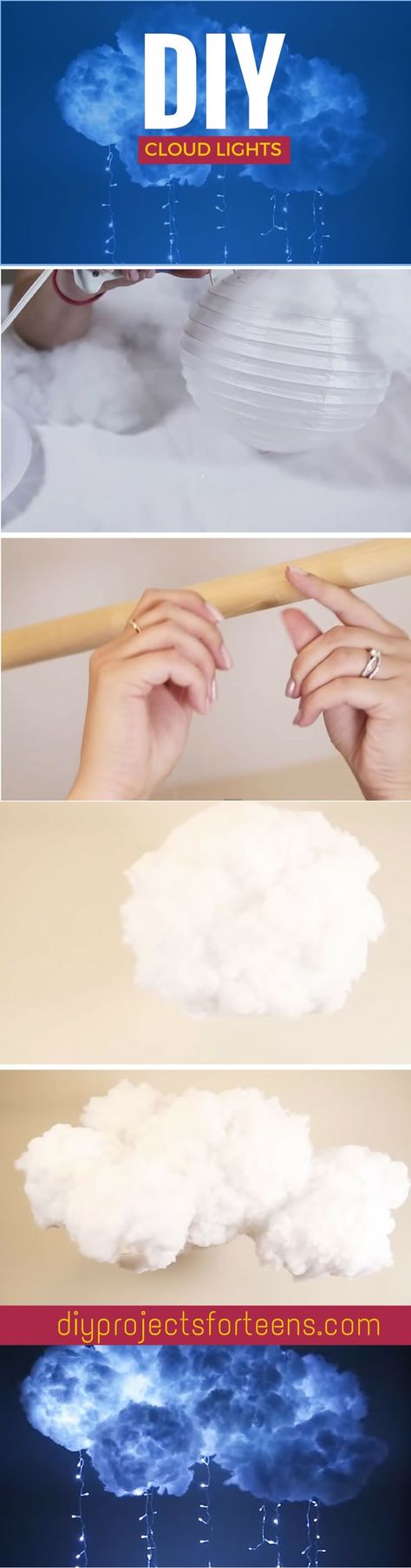 DIY Projects For Teens Room Ideas - Easy DIY Made- Make Clouds With String Lights Diy Cloud Light, Teens Room, Diy Clouds, Pyjama Party, Diy Lampe, Diy Bebe, Cloud Lights, Light Ideas, Diy Simple