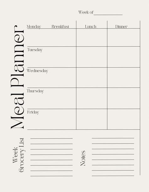 Weekly Meal Planner freemenuplanner #simpleramadanplanner #readingplanner #smallbusinessplanner⌨. Meal Tracker Template, Meal Prep Journal, Meal Prep Template, Food Planner Template, Commonplace Notebook, 75 Challenge, Goodnotes Cover, Meal Plan Template, Weekly Meal Plan Template