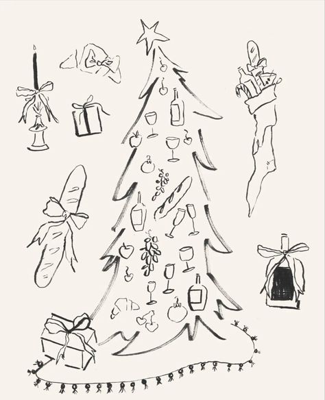 College Christmas Party, Christmas Card Illustration, Christmas Flyer, Christmas Doodles, Pottery Painting Designs, 카드 디자인, Christmas Interiors, Doodle Illustration, Tree Illustration