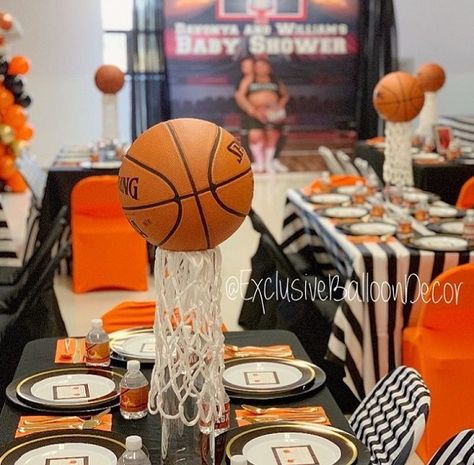 Basketball Baby Shower Ideas – Baby Shower Ideas 4U Basketball Baby Shower Ideas, Basketball Theme Baby Shower, Basketball Centerpieces, Basketball Themed Birthday Party, Basketball Party Decorations, Basketball Theme Birthday, Basketball Baby Shower, Banquet Centerpieces, Sports Baby Shower Theme