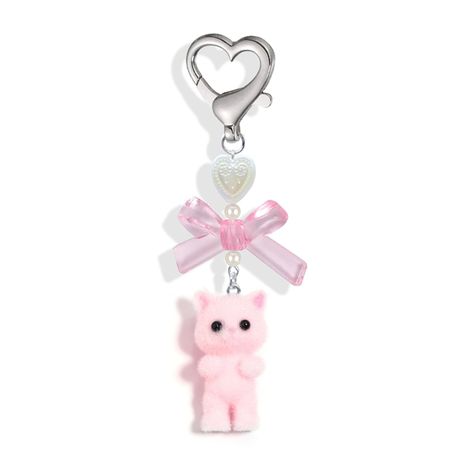 PRICES MAY VARY. This keychain is made of a fuzzy white cat charm, small pearl beads, a clear pink bow bead, and a white heart pearl bead, as well as a heart shaped silver clip. Length with chain about 9 CM. It's super cute to attach on your bag, purse, car key and lanyard! Please keep in mind that this is a handmade item and it needs to be treated with care, or they can be damaged. Gift box-Come with an exquisite box,you don’t need to prepare an extra gift box if you want to give it to a friend Cute Pink Keychain, Charms For Bags, Kawaii Keychains, Sanrio Keychain, Y2k Heart, Mirror Keychain, Key Decorations, Cute Keychains, Bday Wishlist