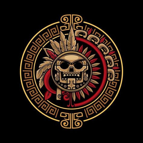 Aztec Graphic Design, Aztec Warrior Tattoo, Azteca Tattoo, Aztec Drawing, Aztec Artwork, Aztec Symbols, Aztec Civilization, Aztec Tattoo Designs, Biker Tattoos