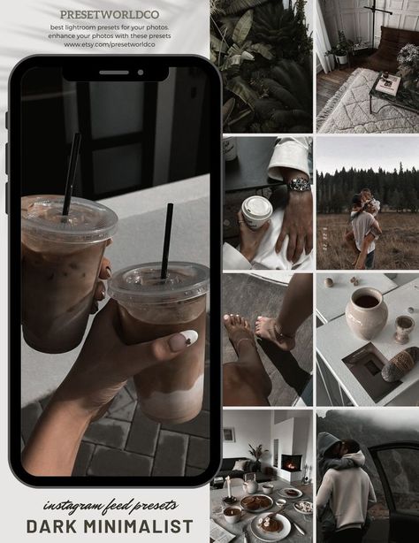 Minimalist Lightroom Presets, Dark Minimalist, Ig Feed Ideas, Free Presets, Photo Filters, Vsco Filter, Instagram Filter, Photo Filter, V60 Coffee