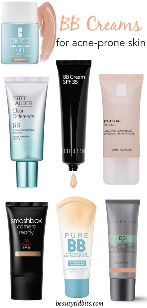 Best BB Creams for acne-prone skin Bb Cream Best, Clinique Acne Solutions, Bb Creams, Products For Acne, Face Creams, Sensitive Skin Care, Oily Skin Care, Anti Aging Skin, Acne Skin