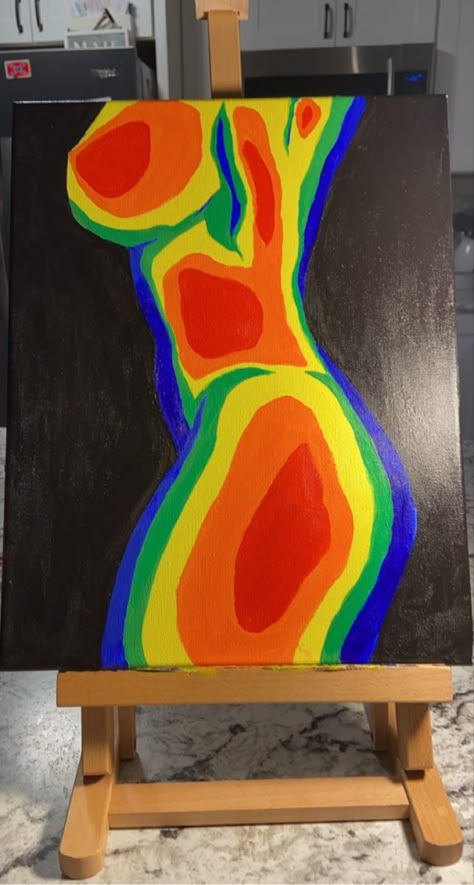 Green Thermal Body Painting, Thermal Painting Ideas, Rainbow Wall Art Diy, Neon Art Painting Easy, Opinion Aesthetic, Thermal Body Art Aesthetic, Really Easy Paintings, Thermal Drawing, Body Temperature Painting