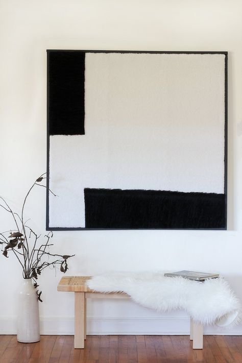 How to Make Oversize Wall Art Using Shearling | Hunker Framed Fabric Wall Art, Hallway Makeover, Luxurious Interior Design, Diy Artwork, Tableau Design, Fabric Wall Art, Oversized Wall Art, Diy Remodel, Framed Fabric