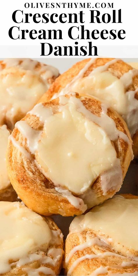 Crescent Roll Cream Cheese Danish Recipe Crescent Roll Cream Cheese Danish, Crescent Roll Cream Cheese, Danish Dough Recipe, Crescent Roll Danish, Easy Danish, Crescent Roll Recipes Dessert, Cheese Danishes, Crescent Roll Dessert, Cream Cheese Danish Recipe