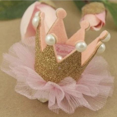 Diy Crowns, Crown Hair Clip, Glitter Crown, Diy Crown, Girls Crown, Princess Hair, Pink Crown, Star Headband, Kawaii Jewelry