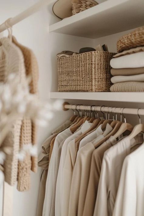 5 Tips for Designing a Walk-In Closet Closet Aesthetic Organization, Closet Organization Aesthetic, Aesthetic Closet Organization, Organized Closet Aesthetic, Wood Closet Organizers, Porch Windows, Small Closets, Garment Racks, Closet System