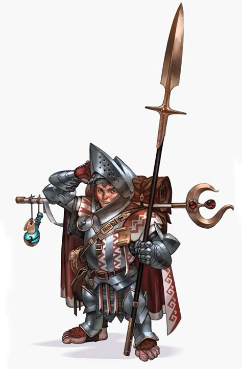 Halfling or hobbit palladin or fighter in full plate armor.  So cute! Full Plate Armor, Dnd Halfling, Plate Armor, Mtg Art, Pathfinder Rpg, Fantasy Races, Traditional Games, Rpg Characters, Fantasy Warrior