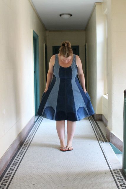 Restless Grace: Refashioner 2016 - Denim Denim Dress Diy Upcycling, Casual Pre-washed Recycled Denim Jeans, Full-length Recycled Denim Flare Jeans, Medium Wash Full-length Recycled Denim Flare Jeans, Pictures Of Myself, Diy Clothes Patterns, Denim Dress Outfit, Denim Refashion, Non-stretch Medium Wash Denim Dress With Button Closure