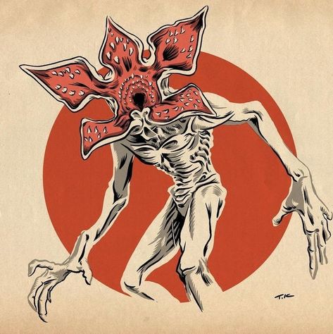 Stranger Things Illustration Art, Demogorgon Sketch, Stranger Things Demogorgon Drawing, Demogorgon Fanart, Dbd Drawings, Demogorgon Tattoo, Demogorgon Art, Demogorgon Drawing, Stranger Things Illustration