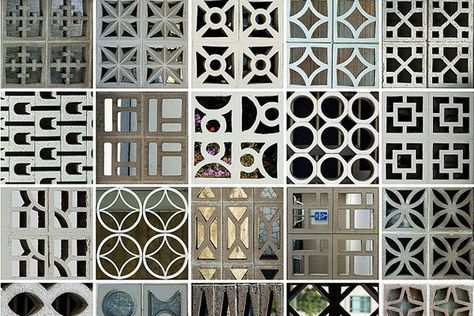 Decorative Concrete Blocks, Breeze Block Wall, Screen Block, Cement Garden, Cement Blocks, Breeze Blocks, Modern Screens, Concrete Design, Block Wall