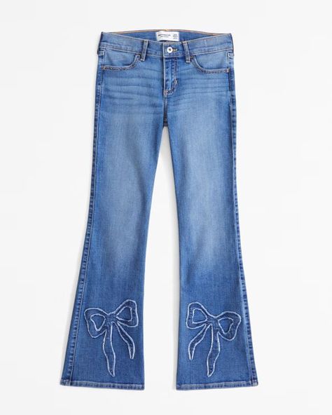 girls low rise bootcut jeans | girls new arrivals | Abercrombie.com | Abercrombie & Fitch (US) Shein Clothes, Bow Jeans, Low Rise Baggy Jeans, Active Swimwear, Clothes Wishlist, Wishlist 2024, Girl Beanie, Glitter Boots, Low Rise Bootcut Jeans