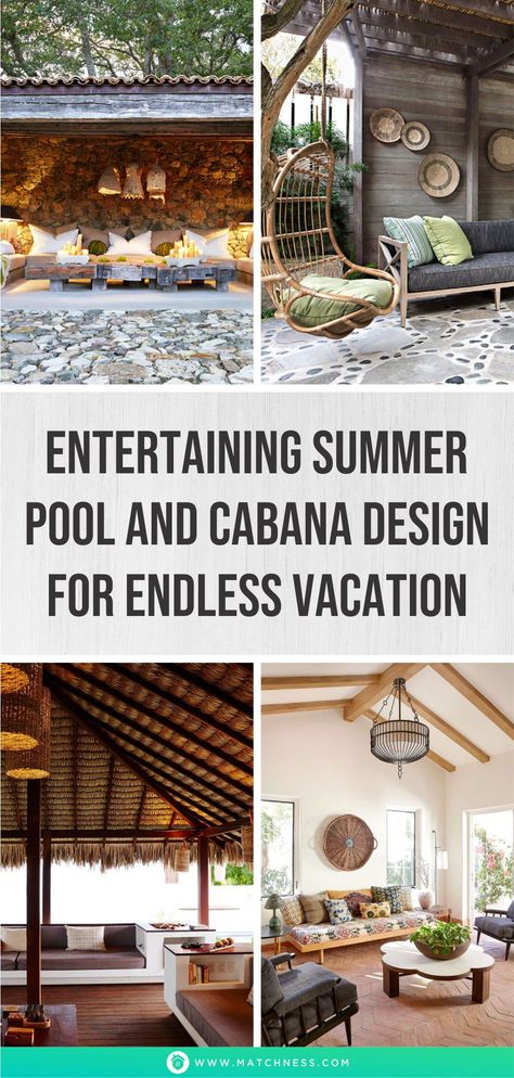 Pool house and cabana designs are spaces for entertaining everyone in summer. With great decoration ideas, there will be Entertaining Summer Pool And Cabana Design For Endless Vacation. #summerdecor #summeroutdoorideas #summerpooldesigns #summerpoolandcabanadesigns Pool Cabana Ideas, Cabana Decor, Cabana Ideas, Cabana Design, Outdoor Entryway, Stock Tank Pool, Pool Cabana, Entertaining Space, Front Porch Decorating