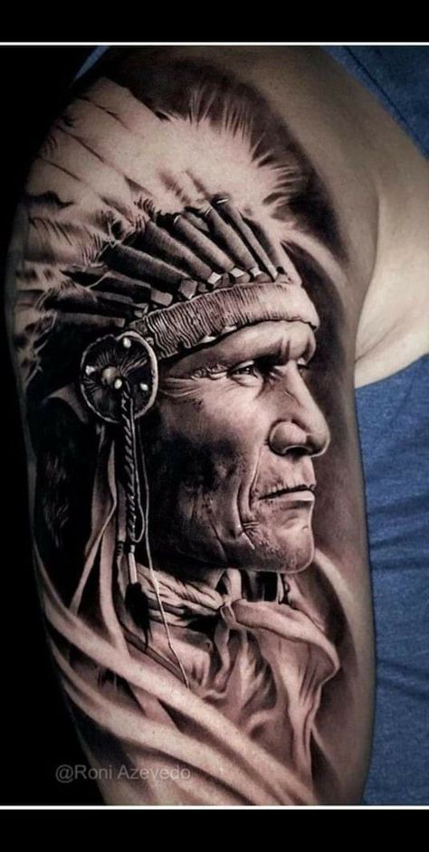 Indian Chief Wolf Tattoo, Chief Indian Tattoo, Apache Tattoo Design, Indian Tattoo Men, Native American Indians Tattoo, Apache Indian Tattoo, Native Indian Tattoo, Indian Warrior Tattoo, Apache Tattoo