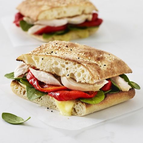 Toasted Turkish Bread sandwiches with everyone's favourite - BBQ Chicken! Leftover Roast Chicken, Turkish Bread, Bbq Chicken Recipe, Rolled Sandwiches, Sliced Cheese, Easy Home Recipes, Bread Sandwich, Sandwich Ideas, Chicken Pasta Bake