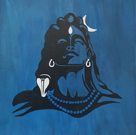 Shiva Canvas Painting Easy, Adiyogi Painting On Canvas, Shiv Painting Easy, Shiv Ji Painting On Canvas, Mahadev Painting Easy, Shiva Painting Easy, Mahadev Canvas Painting, Adiyogi Painting, Krishna Painting Easy