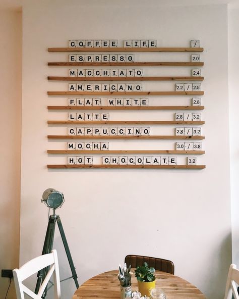 Coffee Shop Furniture Design, Cafe Wall Menu Ideas, Cafe Feature Wall, Small Cafe Design Interiors, Coffee Shop Menu Board, Coffee Shop Menu, Ceramic Cafe, Bakery Interior, Cozy Coffee Shop