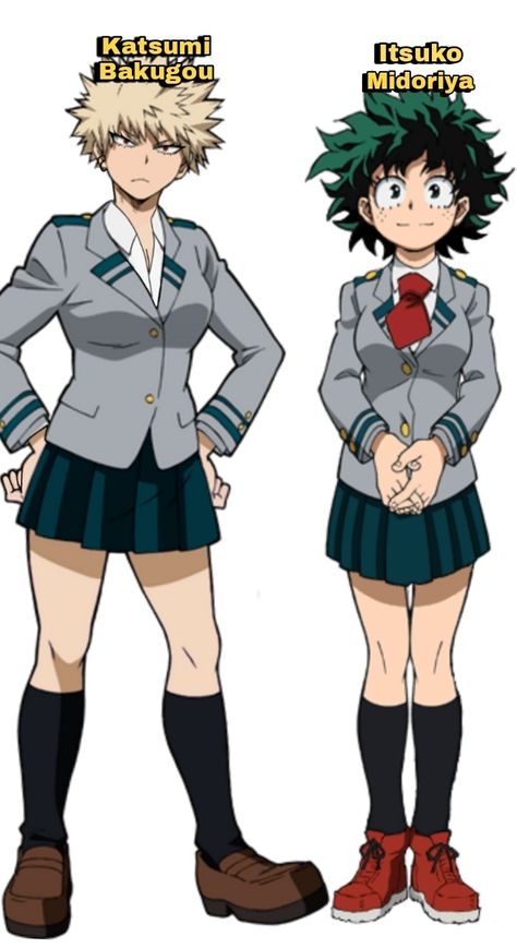 Bnha Genderbend Bakugou, Fem Bkdk, Kacchan And Deku, Mha Genderbend, Next Avengers, Anime Motorcycle, My Hero Academia Tsuyu, Mha Art, Rule 63