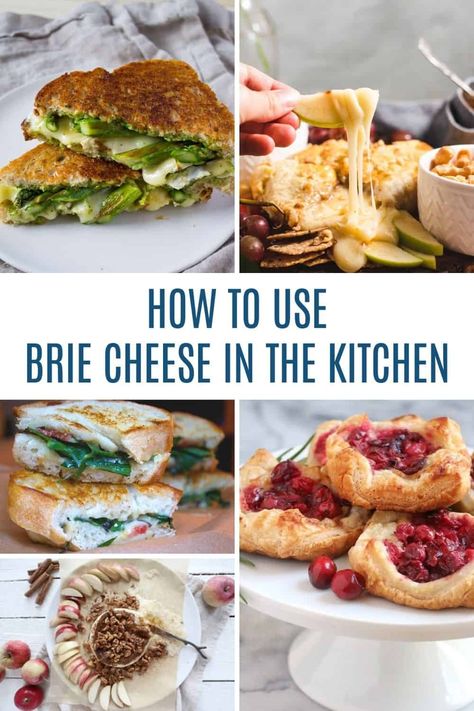 A guide to using brie cheese in the kitchen! Find out what brie cheese is, how it's made, what goes with brie cheese, and how to use it in the kitchen! #howtoeat #charcuterieboard #grilledcheese #recipes #appetizers Brie Cheese Recipes, Recipes Appetizers, Brie Cheese, Grilled Cheese, Cheese Recipes, Charcuterie Board, Brie, The Kitchen, How To Use