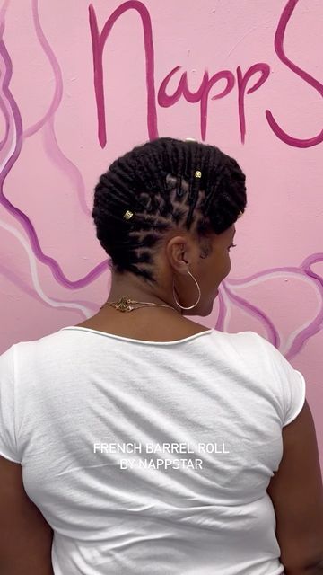 French Roll On Locs, French Roll Loc Style, French Roll With Locs, Locks Updo Styles, Loc French Roll, Barrel Locs, French Roll Hairstyle, Loc Updo, Barrel Roll