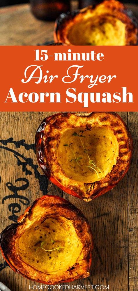 Fried Acorn Squash, Acorn Squash In Oven, Air Fryer Acorn Squash, Acorn Squash Recipes Healthy, Squash In Oven, Actifry Recipes, Easy Air Fryer Recipes, Acorn Squash Recipes, Cooks Air Fryer