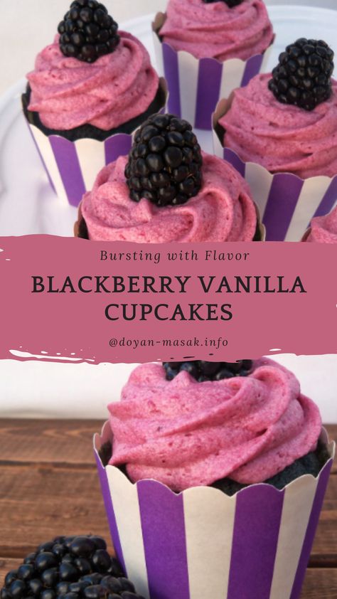 Dessert Recipes With Blackberries, Wedding Cupcake Flavor Ideas, Flavor Combinations, Blackberry Baking Recipes, Blackberry Dessert Recipes Healthy, Unique Baking Ideas, Bake Sell Ideas, Gourmet Dessert Recipes, Blackberry Cupcakes Recipes