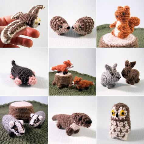 LucyRavenscar - Crochet Creatures Crochet Mini Woodland Animals, Woodland Animal Amigurumi Free Pattern, Crochet Woodland Mobile Free Pattern, Forest Animals Crochet, Woodland Amigurumi Free Pattern, Mini Amigurumi Animals, Pocket Crochet Pattern, Crochet Magical Creatures, Crochet Forest Animals Free Pattern