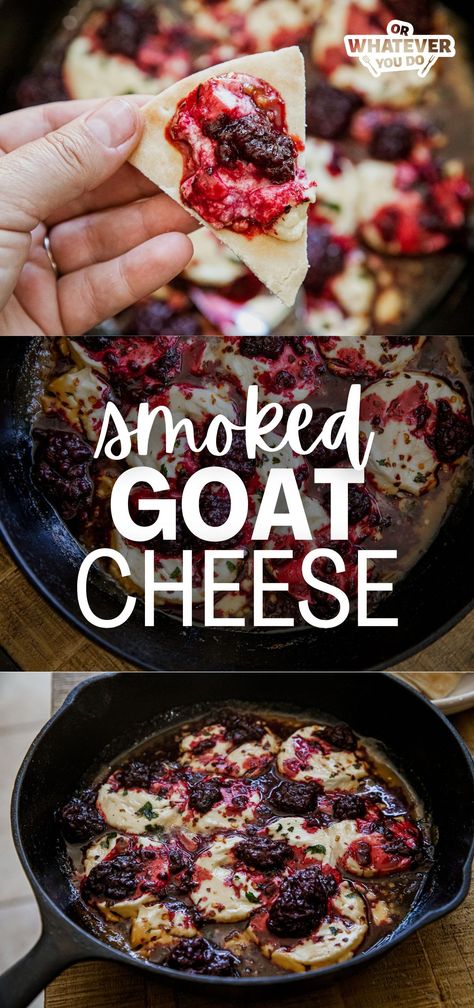 This easy Smoked Goat Cheese with a tangy, homemade Berry Sauce is a unique and flavorful appetizer that combines the creamy texture of goat cheese with the sweet taste of fresh berries. Smoked Goat Cheese, Smoked Cream Cheese Recipe, Prime Rib Recipe Easy, Smoked Cream Cheese, Leftover Prime Rib Recipes, Smoked Dishes, Outdoor Cooking Recipes, Easy Taco Recipes, Poppers Recipe