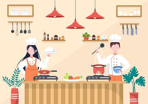 Chef Is Cooking In The Kitchen Background Kitchen Background For Editing, Cooking Background, Slides Background, Background For Editing, Cooking Theme, Cartoon Chef, Kitchen Background, Cooking In The Kitchen, Slide Background