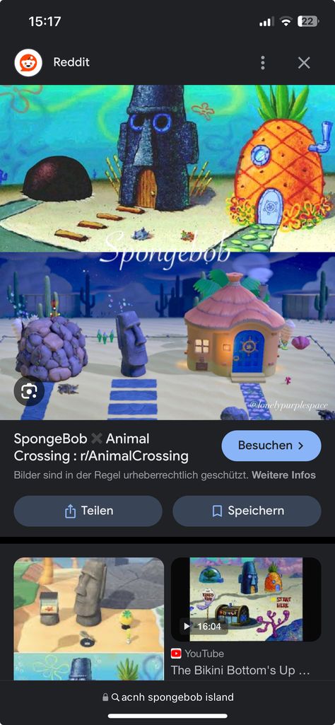 Animal Crossing Spongebob Design, Animal Crossing Spongebob, Acnh Spongebob Designs, Acnh Builds, Spongebob Theme, Nintendo Switch Animal Crossing, Spongebob Painting, Animal Crossing Funny, Animal Crossing Memes