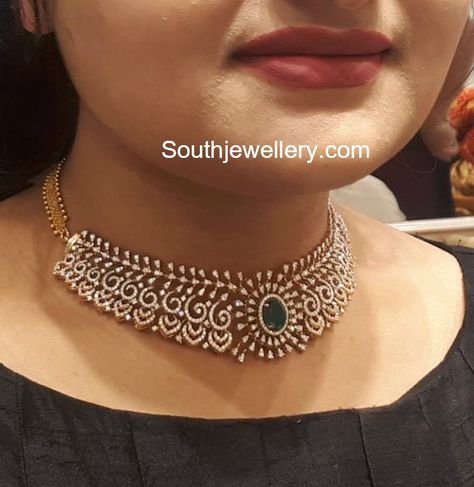 3 in 1 Multi Way Diamond Choker photo One Diamond Necklace, Diamond Chokers, Small Diamond Necklace, Bridal Diamond Necklace, Real Diamond Necklace, Choker Necklace Designs, Diamond Jewelry Set, Antique Gold Jewelry Indian, Pendant Sets