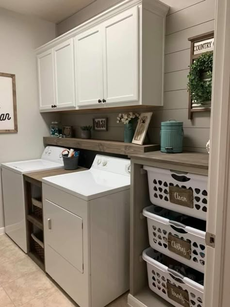 Laundry Quotes, Laundry Room Update, Small Laundry Room Makeover, Rustic Laundry Rooms, Basement Laundry Room, Laundry Room Wallpaper, Laundry Room Closet, Dream Laundry Room, Laundry Room Layouts