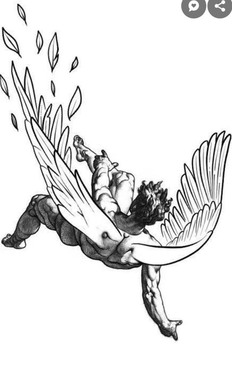 Icarus Tattoo, Kunst Tattoos, Greek Mythology Tattoos, Sharpie Tattoos, Men Tattoos, Mythology Tattoos, Greek Tattoos, Tattoo Style Drawings, Small Tattoos For Guys