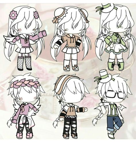 Gacha Life Sleep Outfits, Life Verses, Manga Clothes, Clothing Sketches, Cute Couple Outfits, Gacha Outfits, Club Outfit Ideas, Cute Anime Chibi, Chibi Drawings