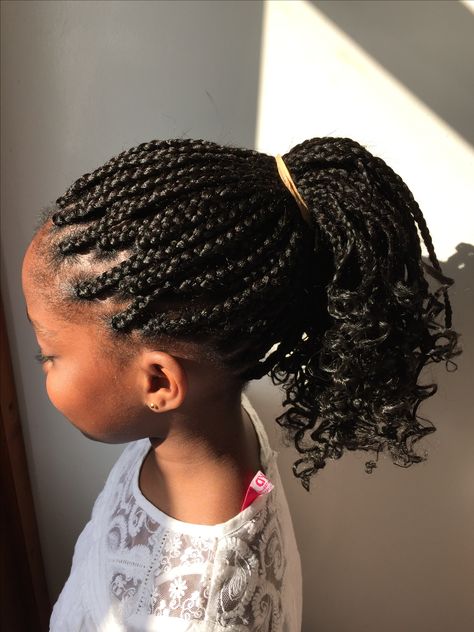 Singles with curly ends Cornrow Updo Hairstyles, Braids With Curly Ends, Kids Hairstyle, Single Twist, Kid Hair, Kids Braids, Braided Hairdo, Traditional Hairstyle, Single Braids